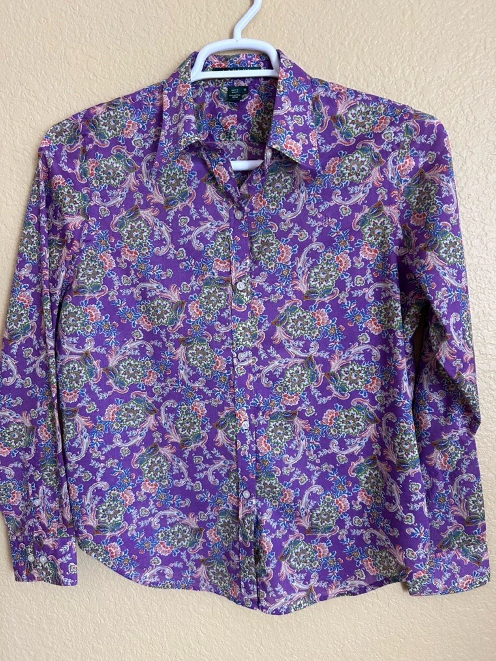 Lauren Ralph Lauren Purple Floral Print Long-Sleeve Button Down Shirt